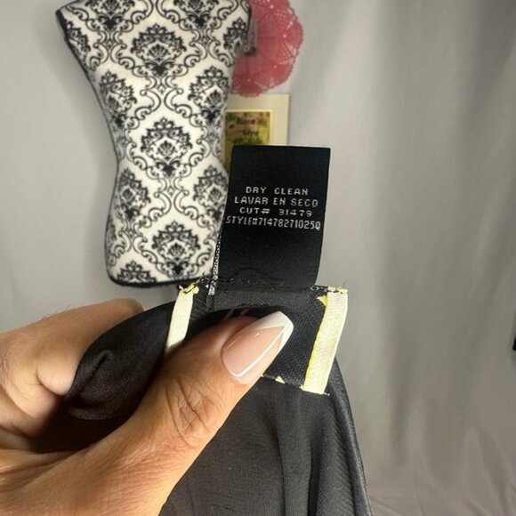 Vintage ICE Paisley Print Black and White Cap Sleeve Dress 8 - Picture 6 of 6